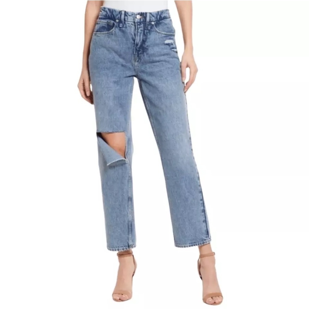 GOOD AMERICAN | Distressed Blue Denim Jeans